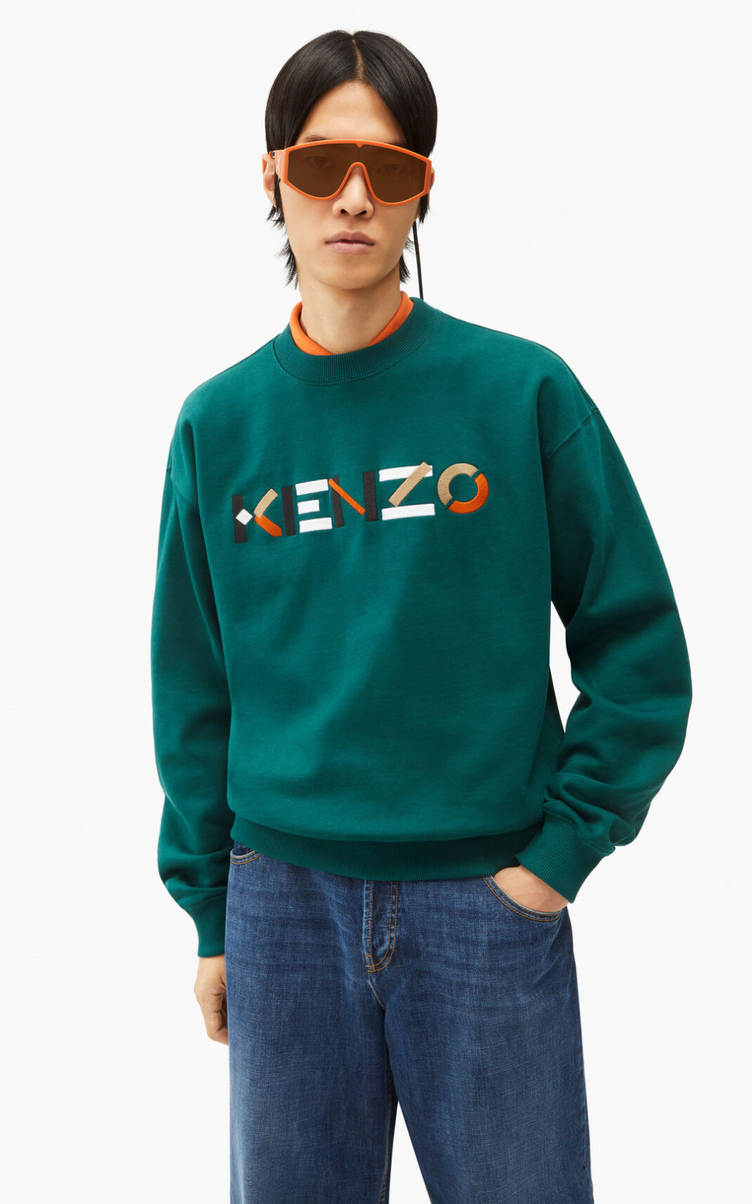 Kenzo Logo oversized multicoloured スウェット メンズ 青 - IYAODJ610